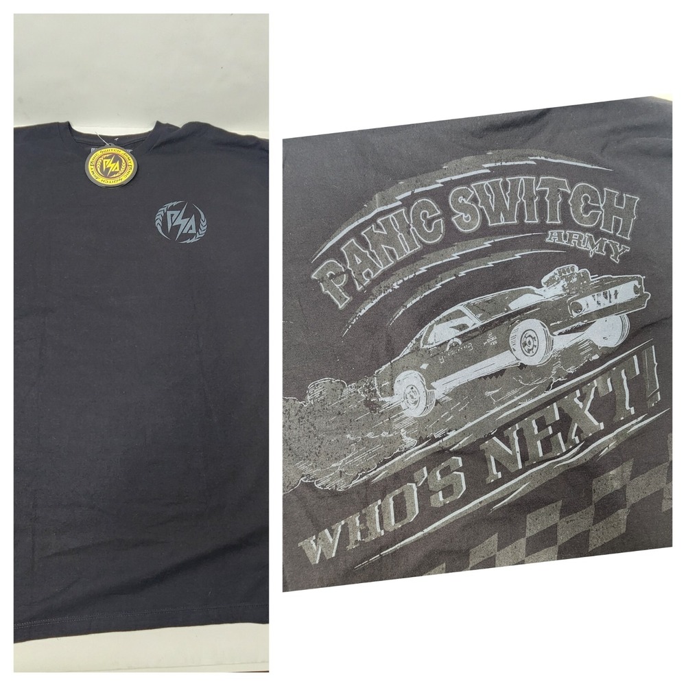 Panic Switch Army T-Shirt Mens Size 3XL "Who's Next" Double Sided NWT Black